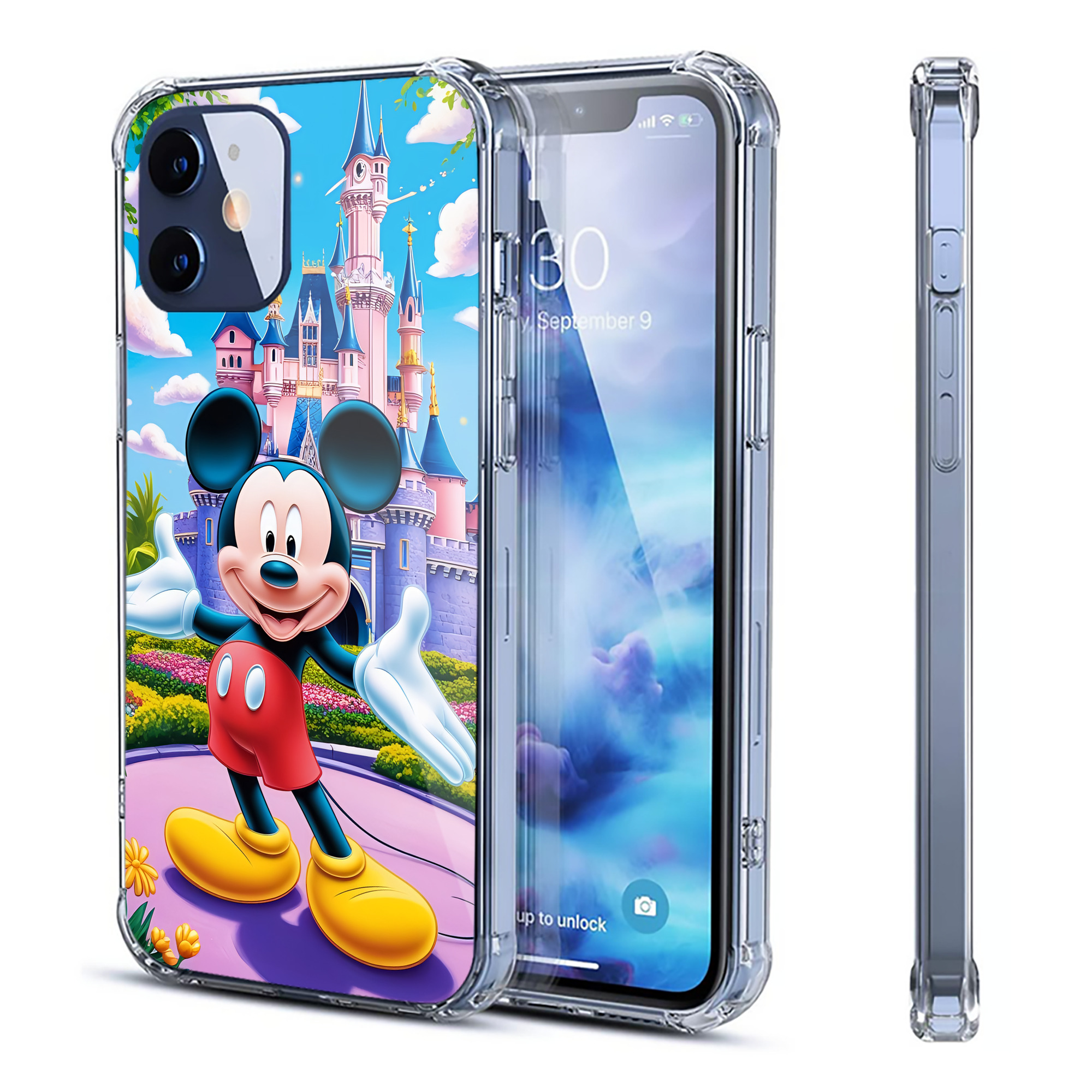 （画像用） ミッキーマウス Mickey Mouse 【iPhone 12シリーズ対応】透明スマホケース（クリアソフトケース）